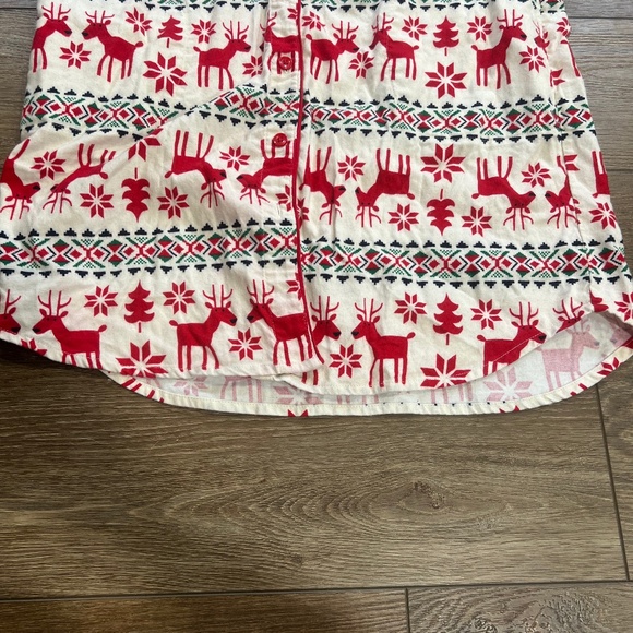Hanna Andersson Dear Deer Holiday Flannel Scandinavian Night Shirt Nightgown M - Picture 11 of 12